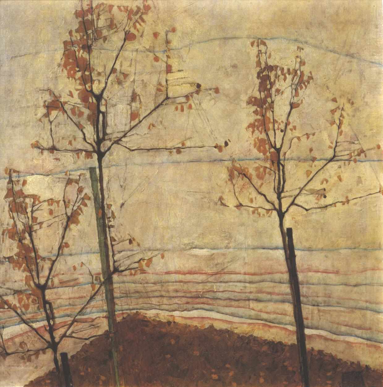 Herbstbäume I av Egon Schiele