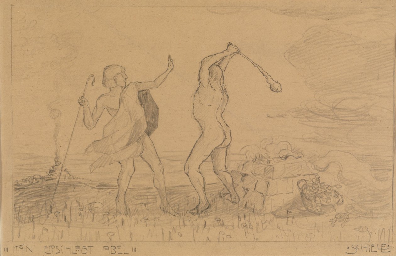 Kain erschlägt Abel av Egon Schiele
