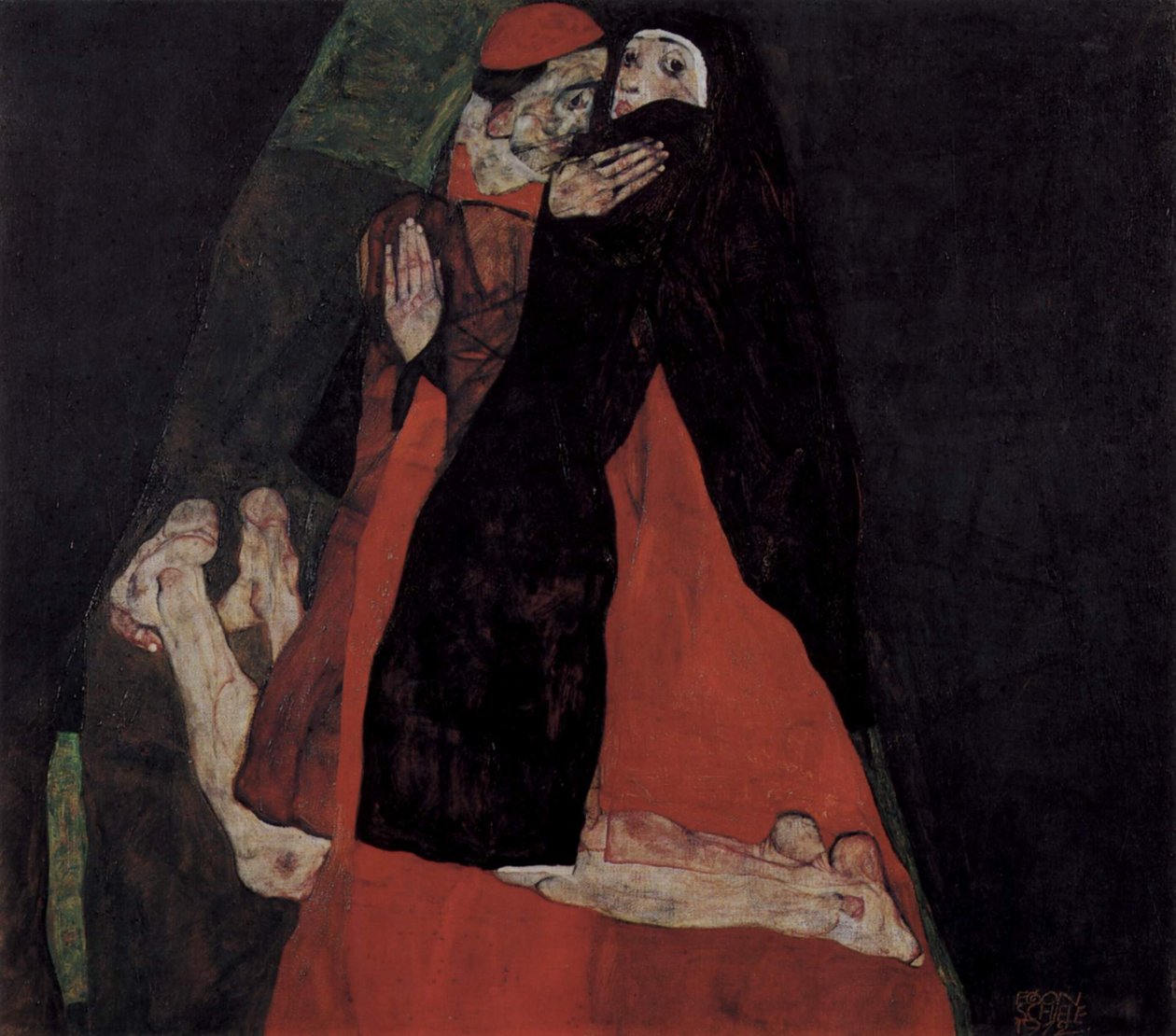 Kardinal und Nonne oder Die Liebkosung av Egon Schiele