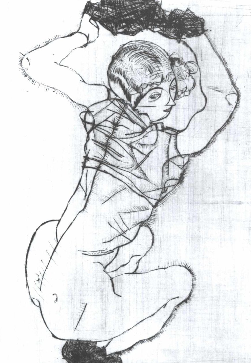Kauernde av Egon Schiele