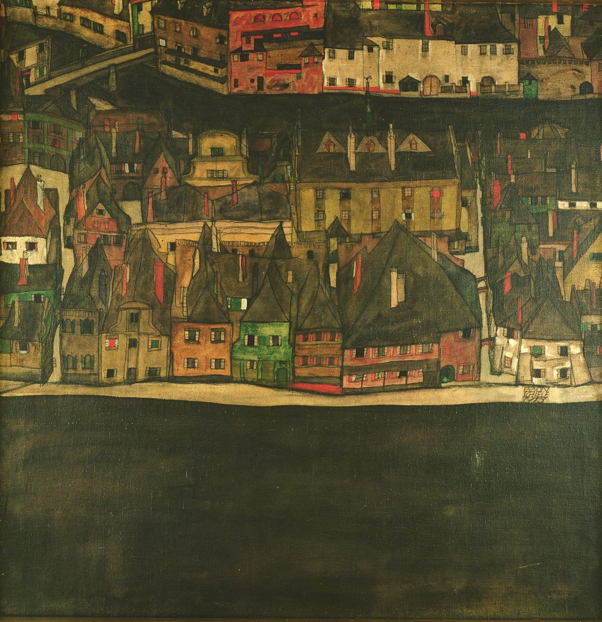 Krumau på Molde, den lilla staden av Egon Schiele