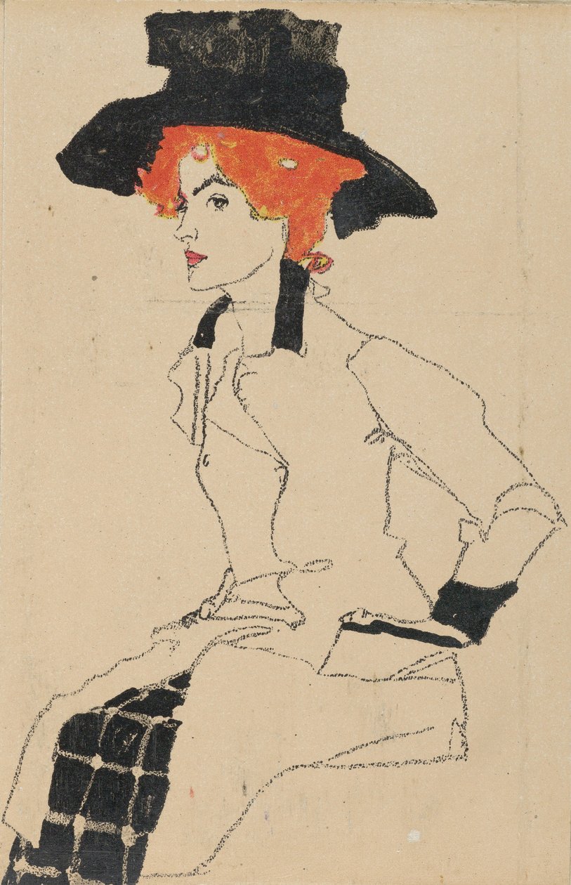 Porträtt av en kvinna, 1910 av Egon Schiele
