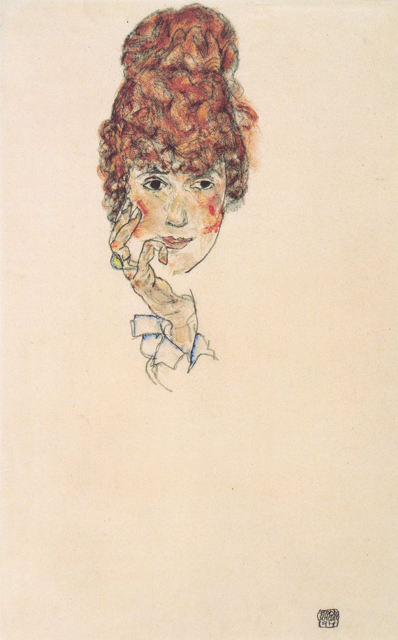 Porträtt av Edith Schiele av Egon Schiele