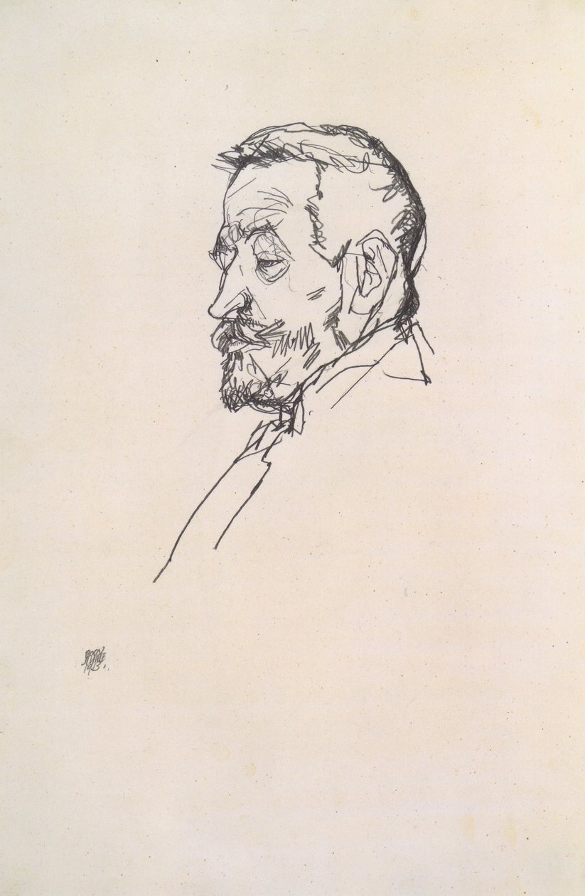Porträtt av Heinrich Benesch av Egon Schiele