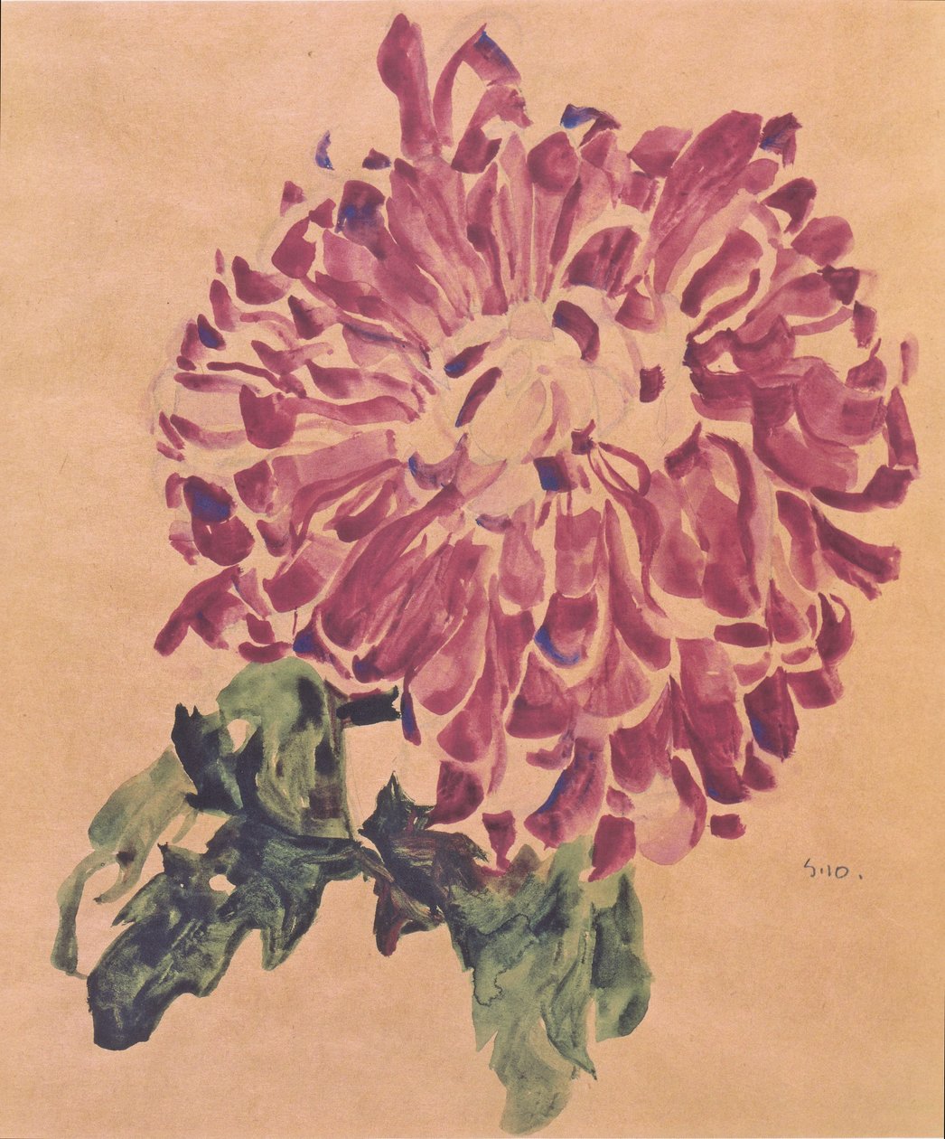 Rote Chrysantheme av Egon Schiele