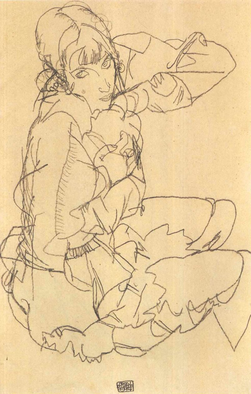 Sitzendes Mädchen av Egon Schiele