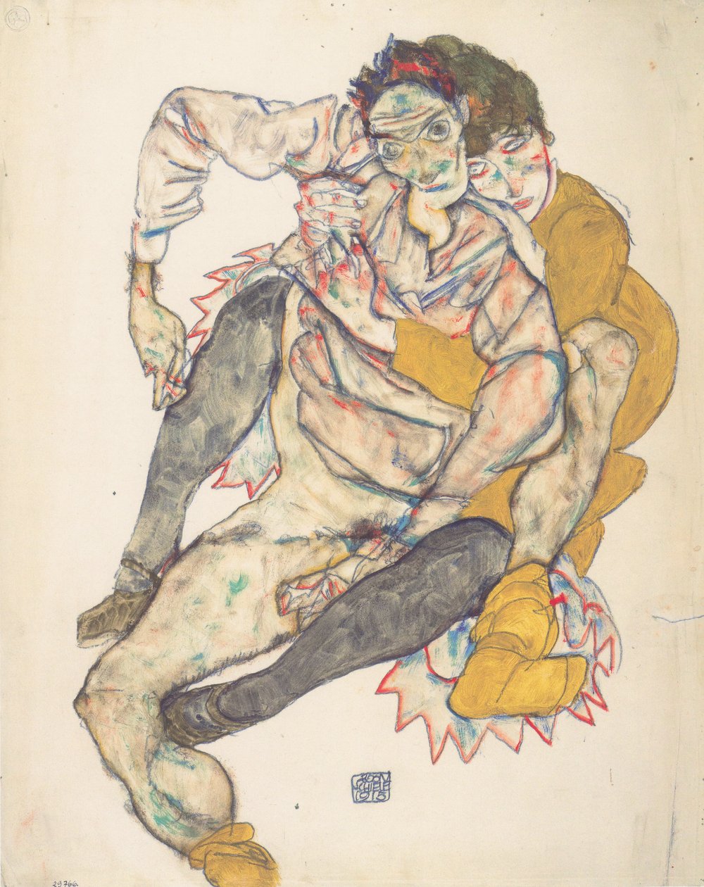 Sittande par av Egon Schiele
