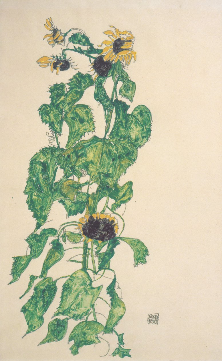 solrosor av Egon Schiele