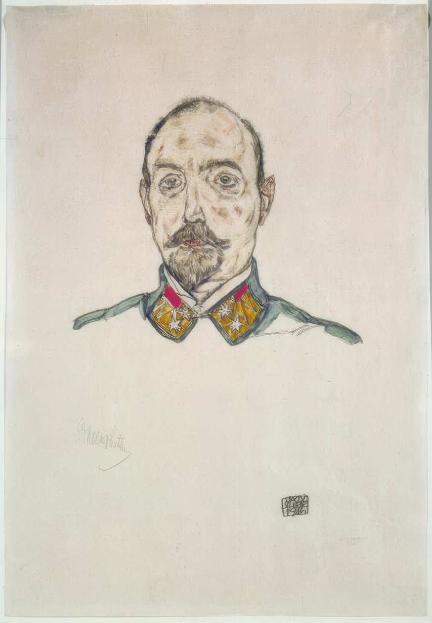 Österrikisk officer av Egon Schiele