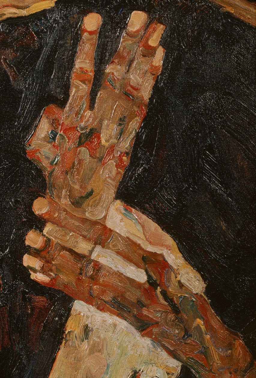 Poeten (olja på duk) av Egon Schiele