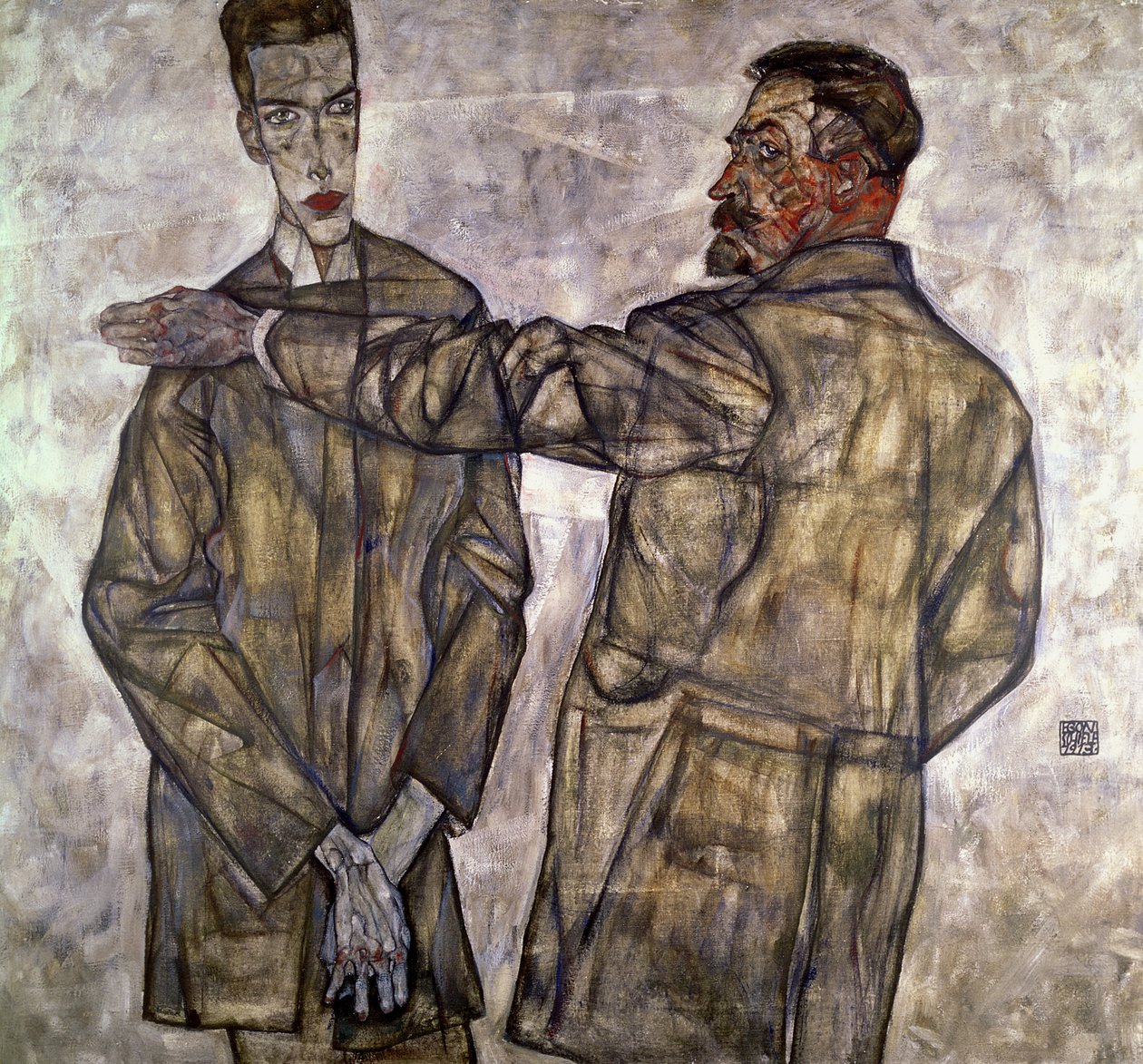 Dubbelporträtt av Otto och Heinrich Benesch, 1913 av Egon Schiele