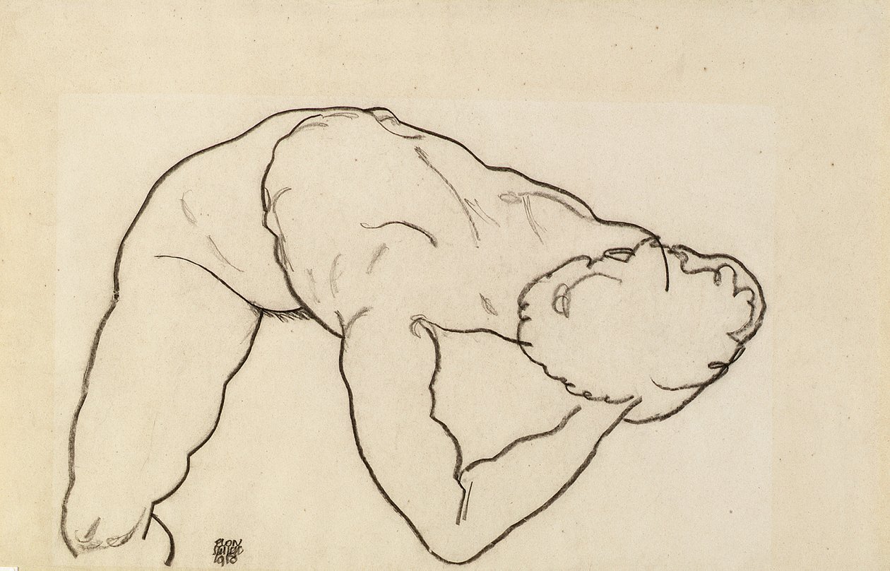 Naken kvinna, 1918 av Egon Schiele