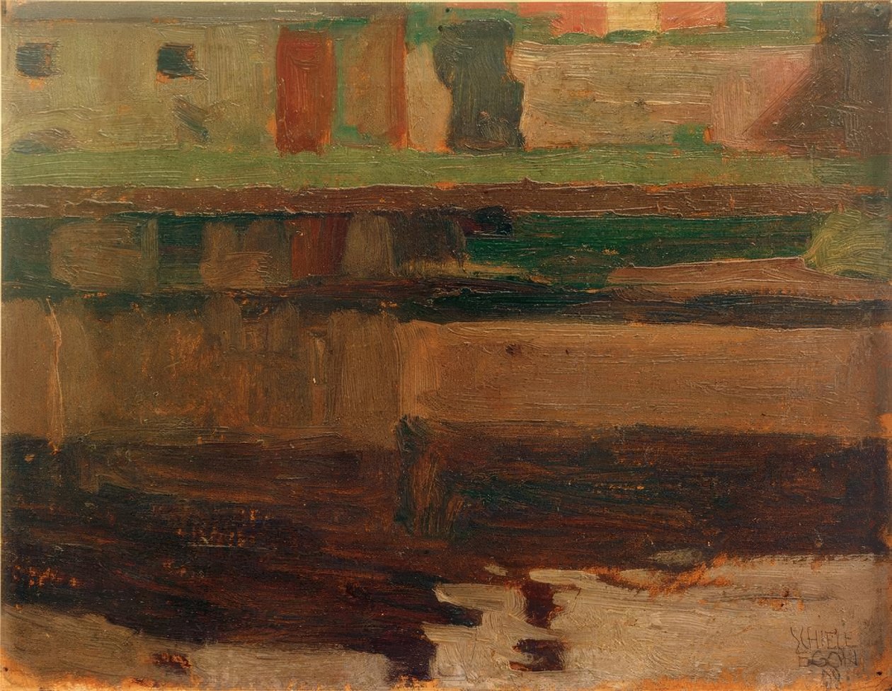 Hus vid floden I. av Egon Schiele