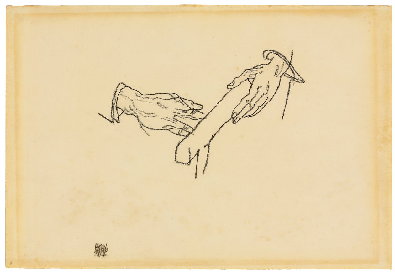 Handstudie, Dr. Viktor Ritter von Bauer, 1917 av Egon Schiele