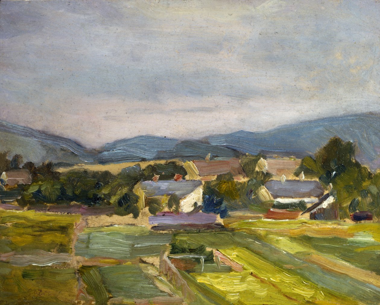 Landskap i norra Österrike, 1907 av Egon Schiele