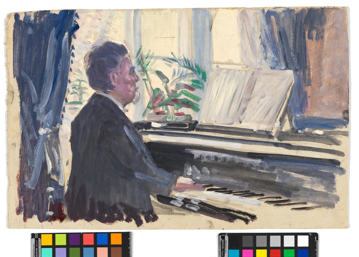 Leopold Czihaczek vid pianot (skiss) av Egon Schiele
