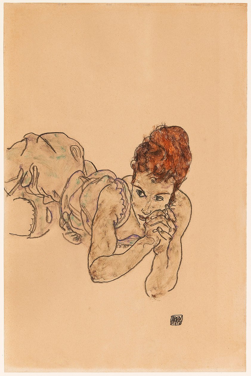 Liggande kvinna, 1917. av Egon Schiele