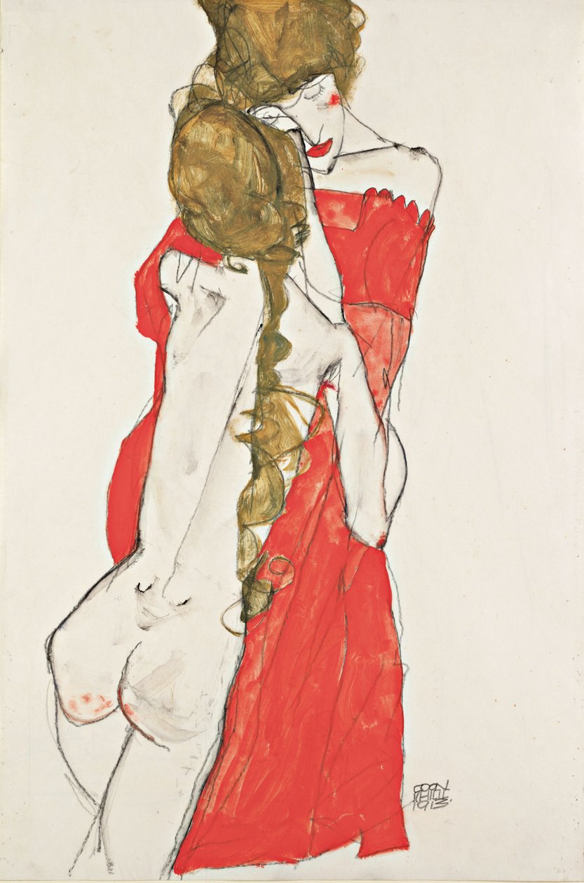 Mor och dotter, 1913 av Egon Schiele