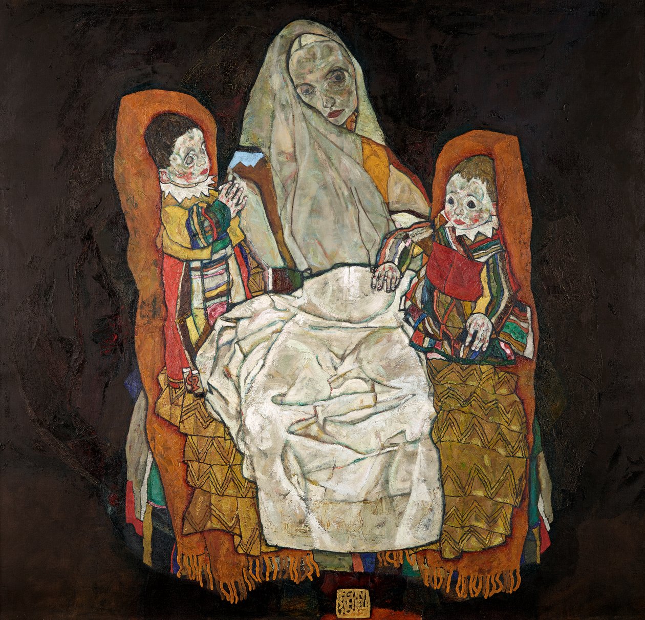 mor med två barn III av Egon Schiele