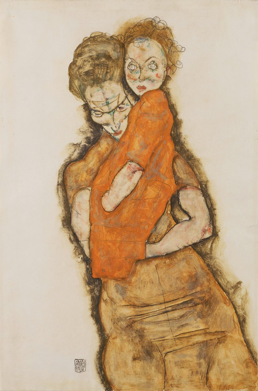 Mor och barn av Egon Schiele