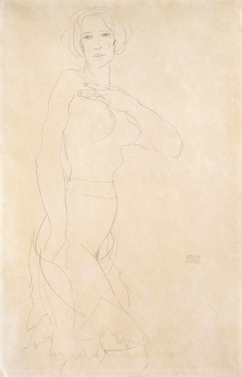 Naken flicka, 1912 av Egon Schiele