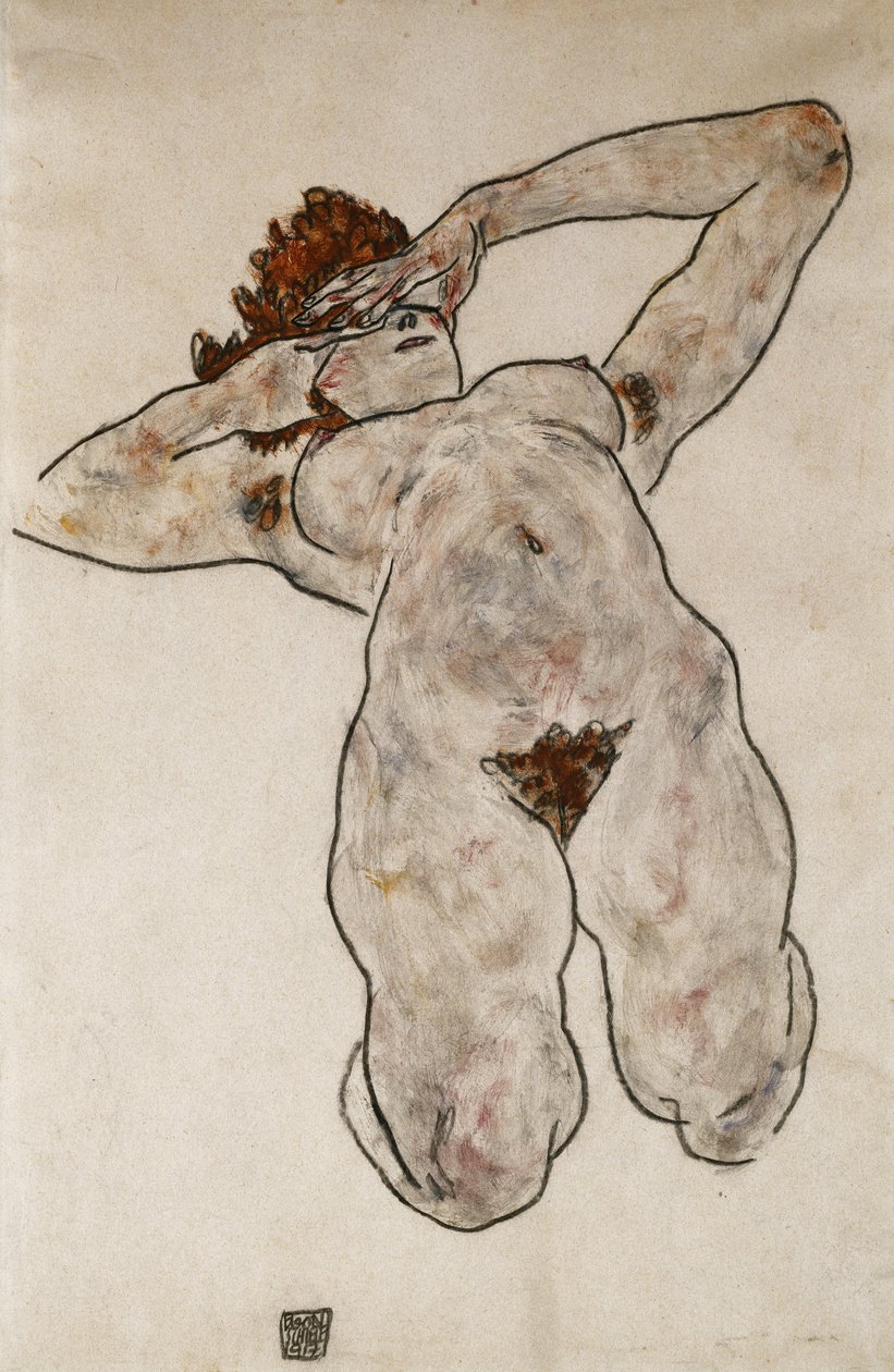 Liggande naken; Liggande naken, 1917 av Egon Schiele