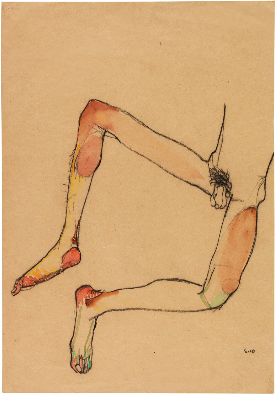 Naken manlig buk, 1910. av Egon Schiele
