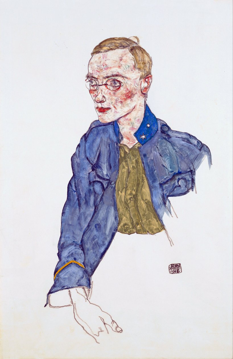 Ettårig volontär underkorporal - Schiele, Egon (1890-1918) - 1916 - Penna, Gouache på papper - 48x31,3 - Leopold Museum, Wien av Egon Schiele