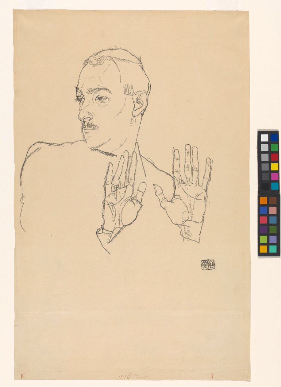 Porträtt av Arthur Roessler av Egon Schiele