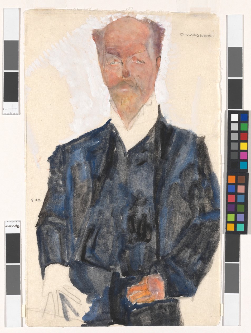 Porträtt av Otto Wagner av Egon Schiele