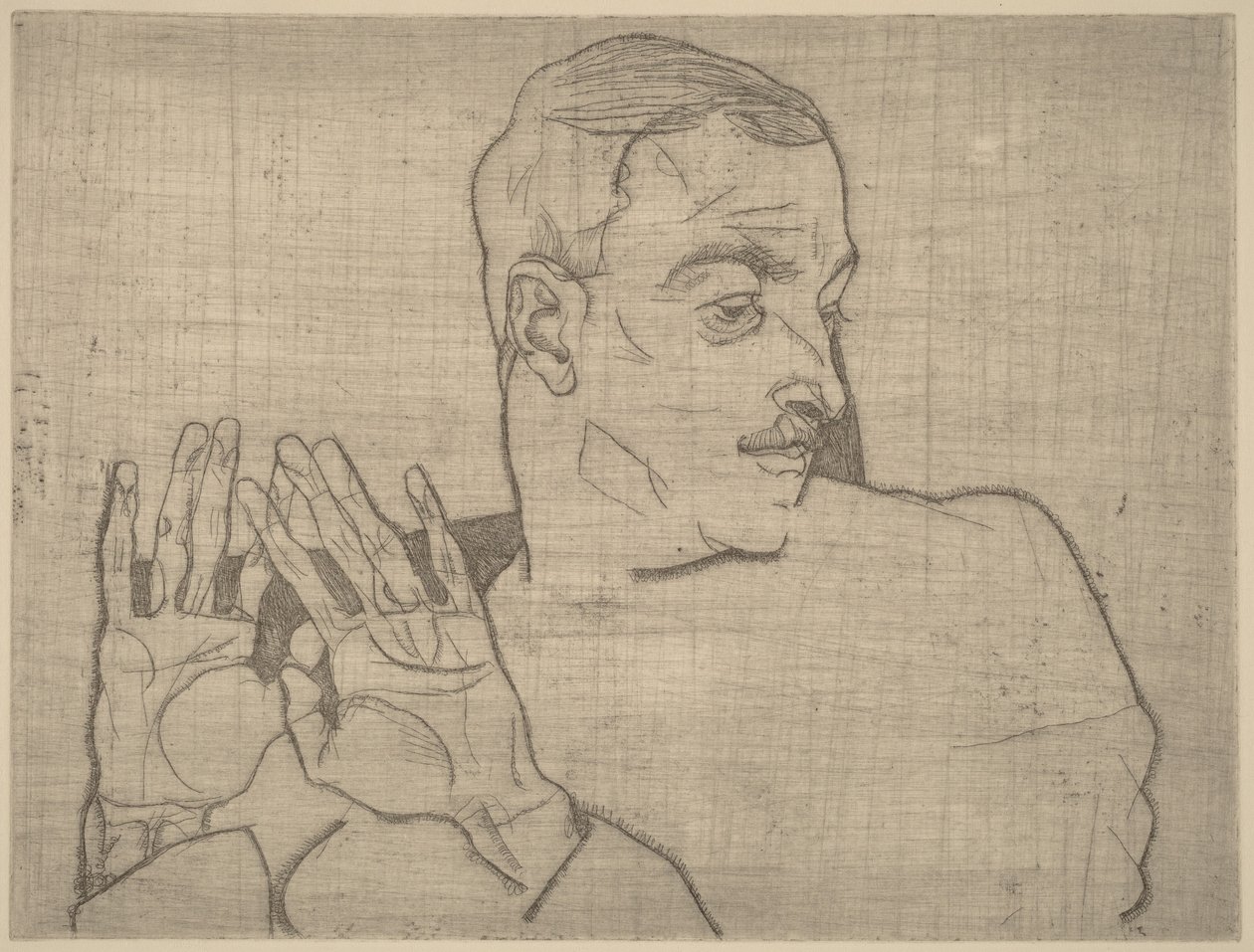 Porträtt av Arthur Roessler av Egon Schiele