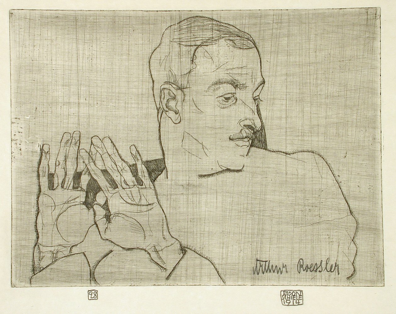 Porträtt av Arthur Roessler av Egon Schiele