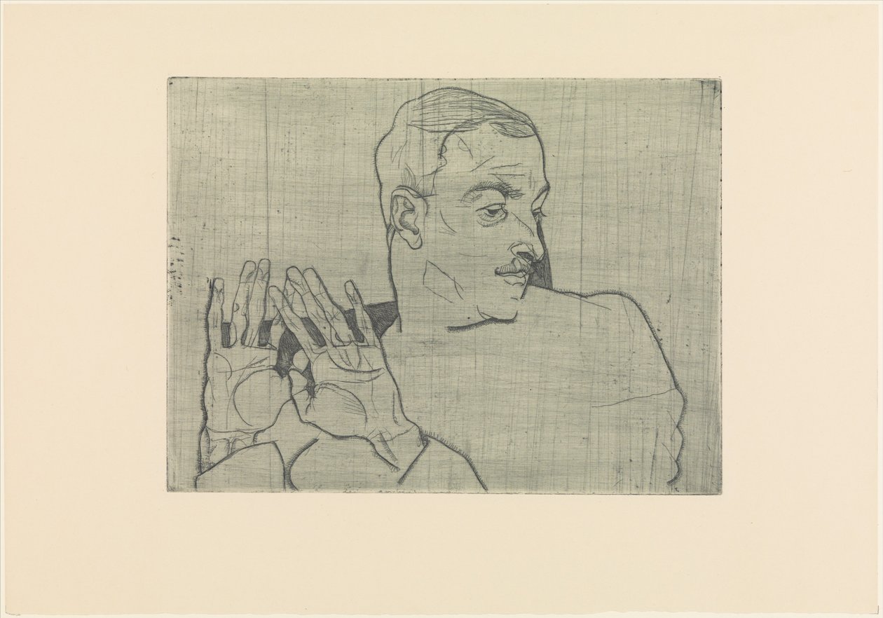 Porträtt av Arthur Roessler av Egon Schiele