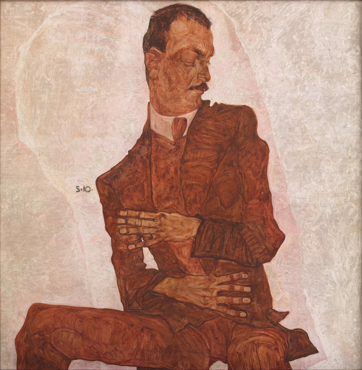 Porträtt av Arthur Roessler, 1910. av Egon Schiele