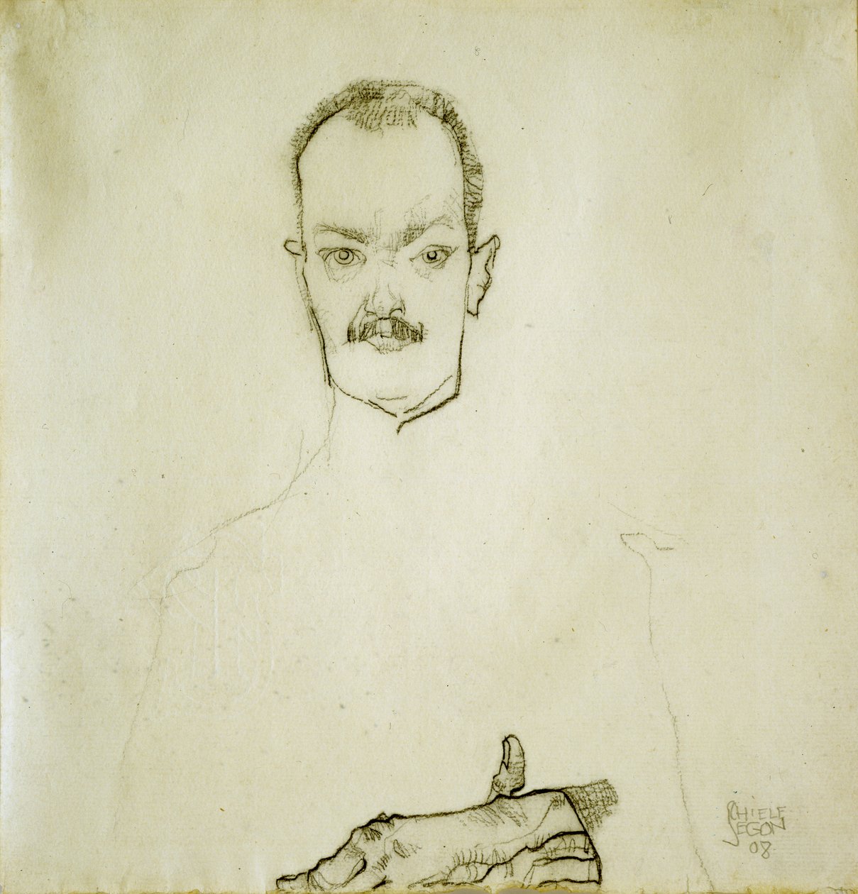 Porträtt av Arthur Roessler, 1910 av Egon Schiele