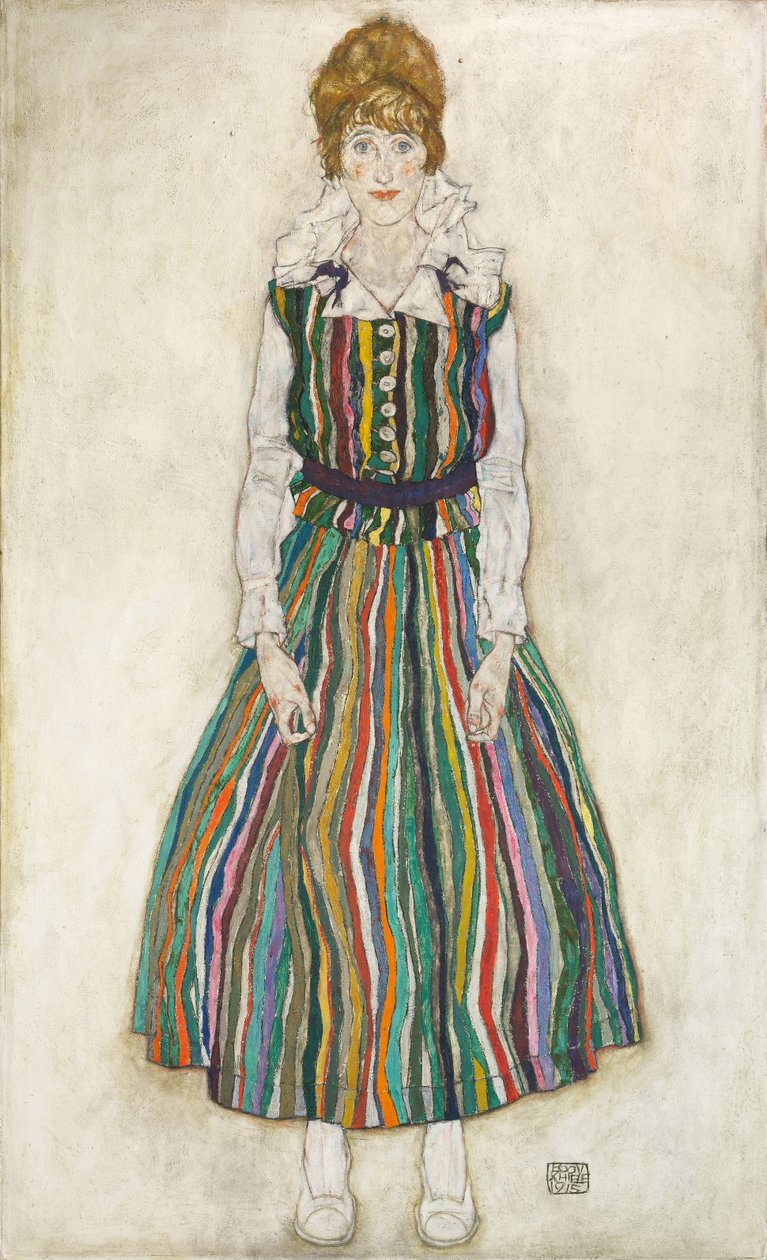 Porträtt av konstnärens fru Edith, 1915 av Egon Schiele