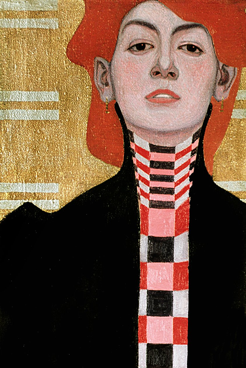 Porträtt av en kvinna, 1909 (olja) (detalj av 282394) av Egon Schiele