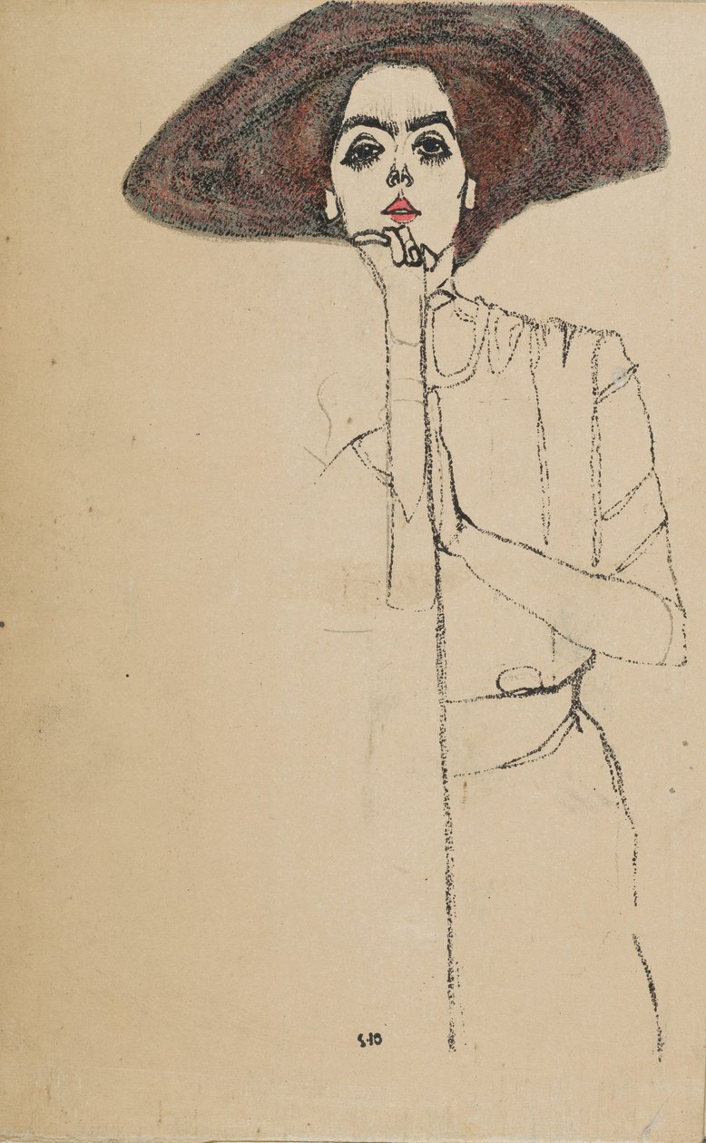Porträtt av en kvinna, 1910. av Egon Schiele
