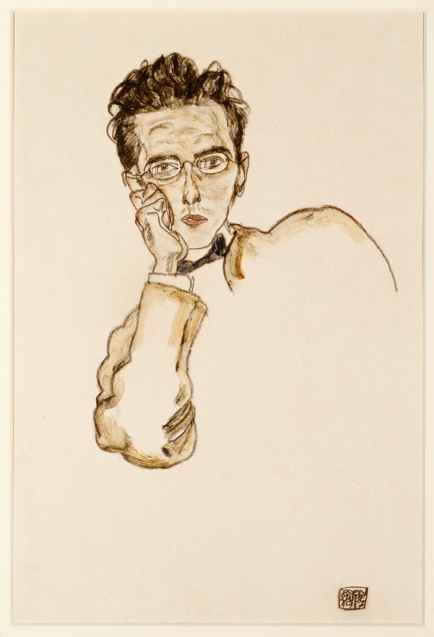 Porträtt av konsthandlaren, Paul Wengraf, 1917 av Egon Schiele