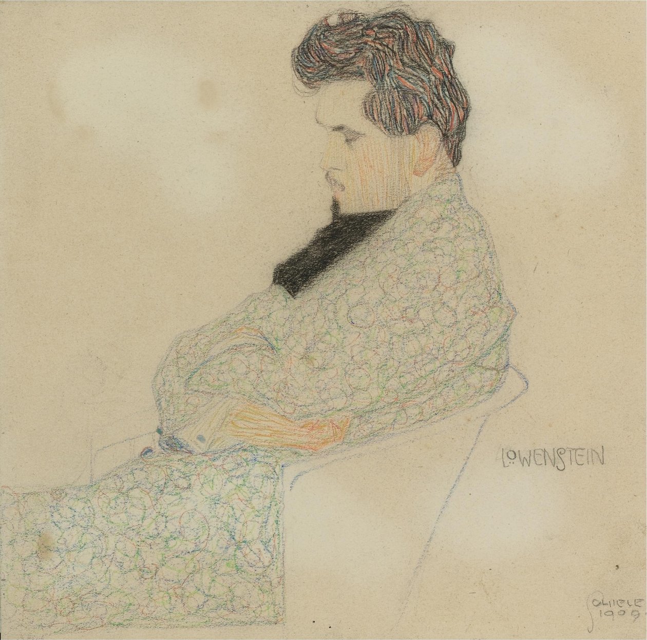 Porträtt av kompositören Arthur Löwenstein, 1909 av Egon Schiele