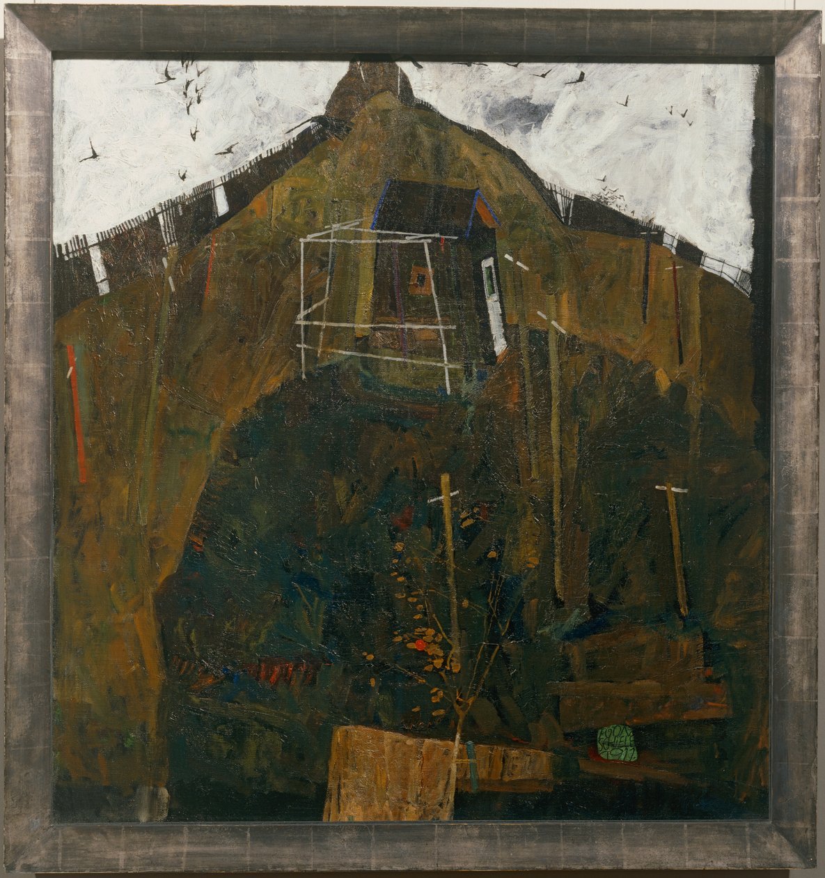 Rabenlandschaft, - Landskap med korpar ... (olja på duk) av Egon Schiele