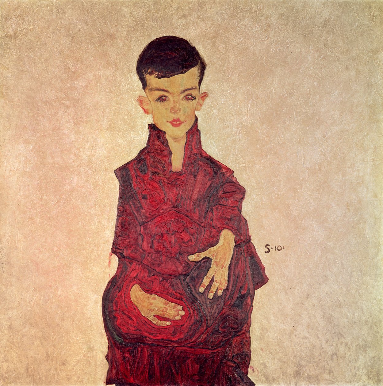 Rainerbub (Porträtt av Herbert Rainer i åldern cirka 6 år) 1910 av Egon Schiele