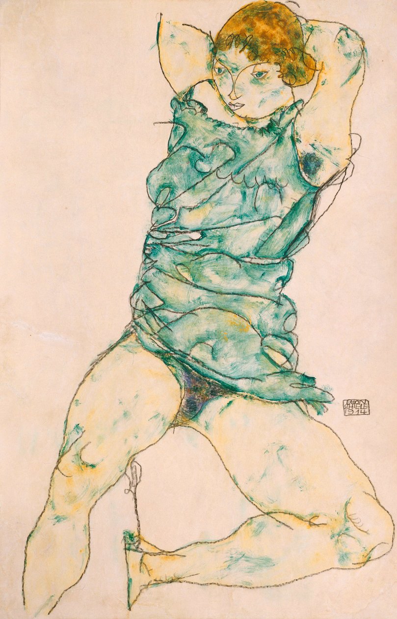 Liggande flicka, 1914 av Egon Schiele