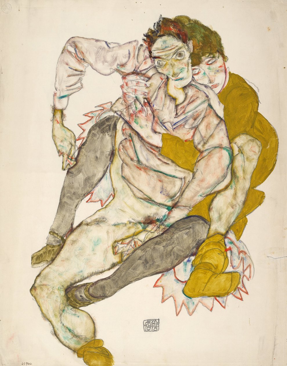 Sittande par av Egon Schiele