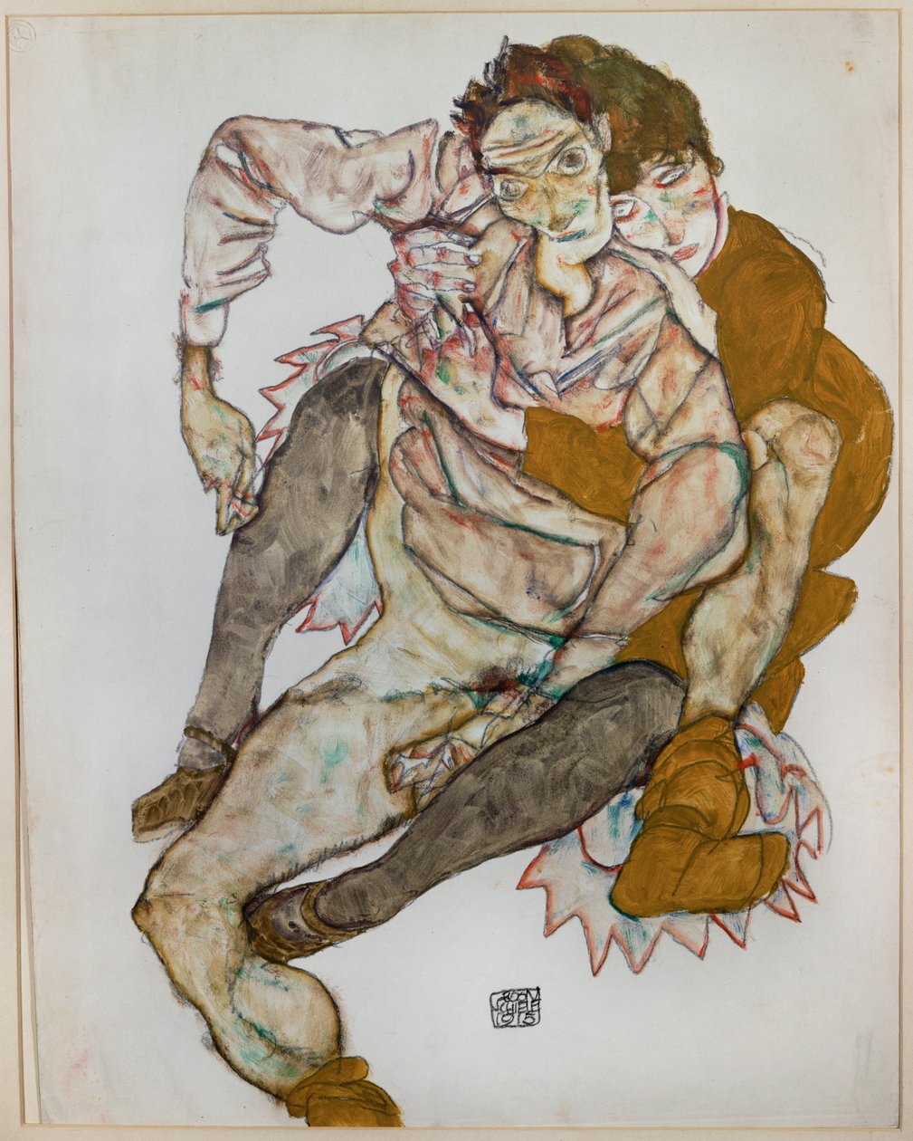 Sittande par av Egon Schiele
