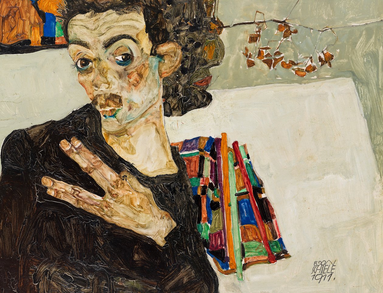 Självporträtt, 1911. av Egon Schiele