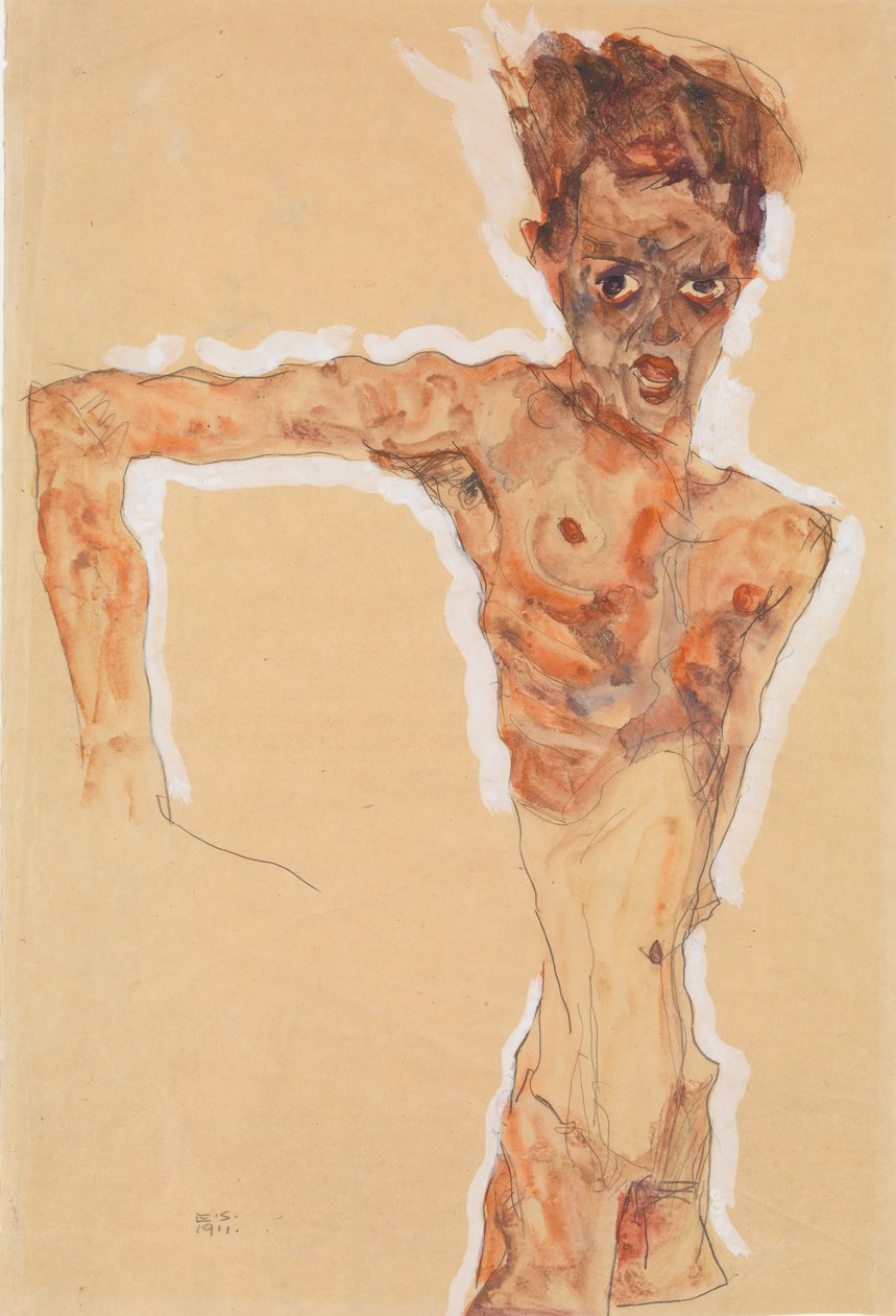 Självporträtt, 1911. av Egon Schiele