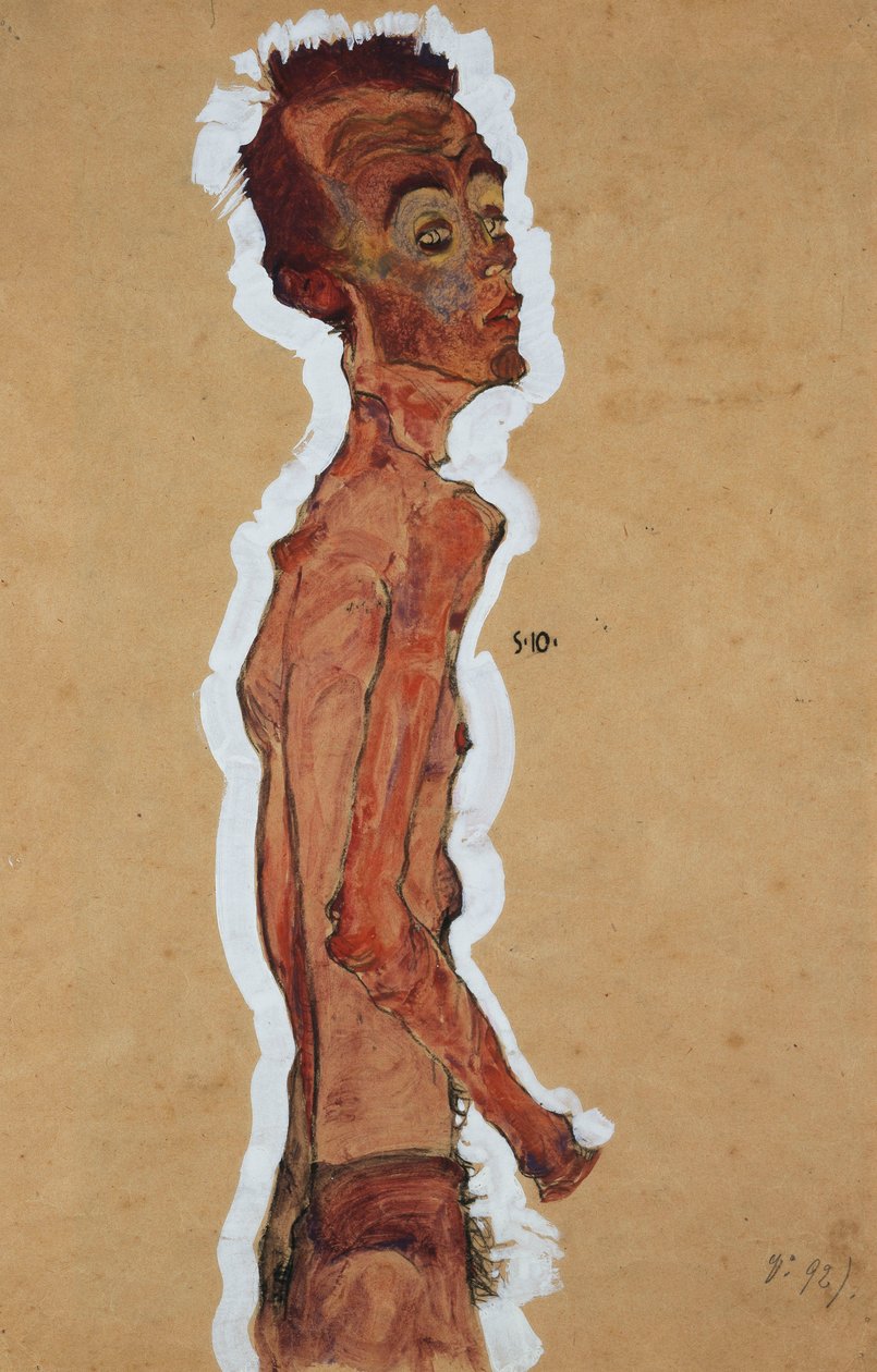 Självporträtt, 1910 av Egon Schiele