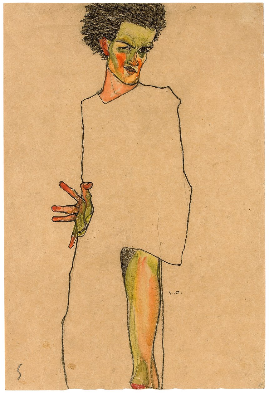 självporträtt; Självporträtt, 1910 av Egon Schiele