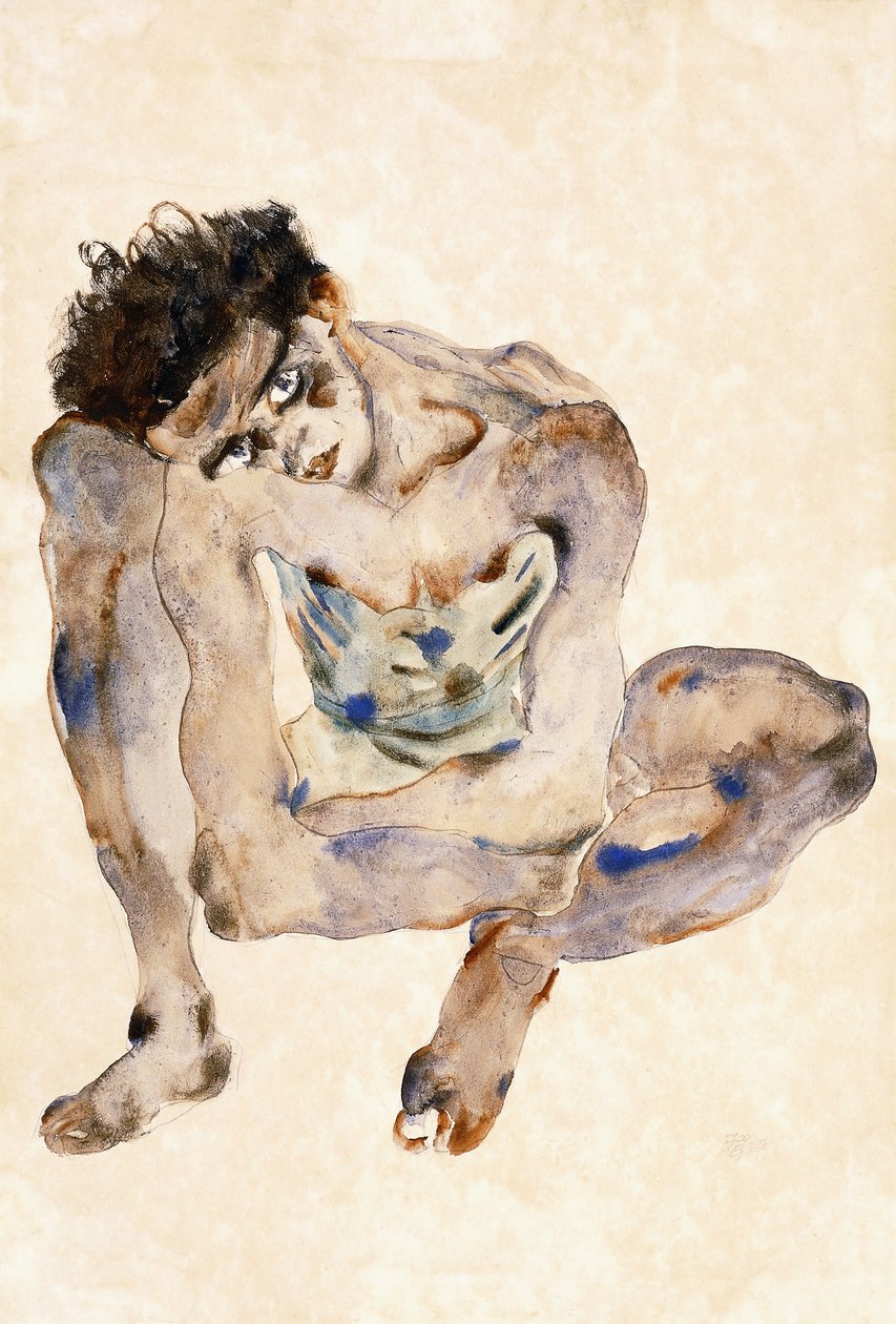 Hukande av Egon Schiele